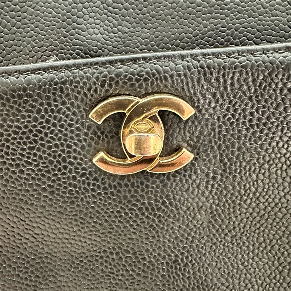 Large Chanel Timeless Black Caviar Tote Bag 24k Gold Hardware - Picture 5 of 12